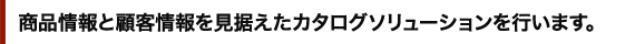 商品情報と顧客情報を見据えたカタログソリューションを行います